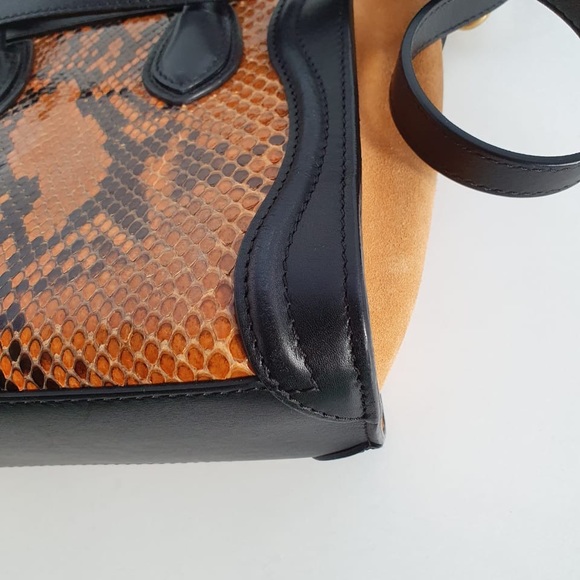 Celine Python / suede Nano Bag - Picture 11 of 13